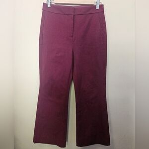 J Crew Women's Size 4 Burgundy Bootcut Ankle Dress Pants Cotton Blend